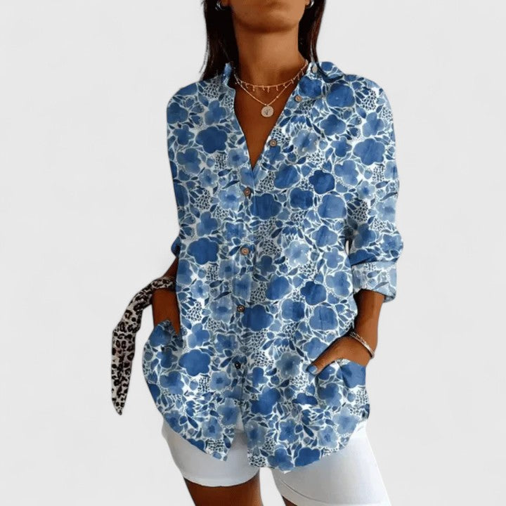 Chic Blomstrete Bluse for Stilige Anledninger