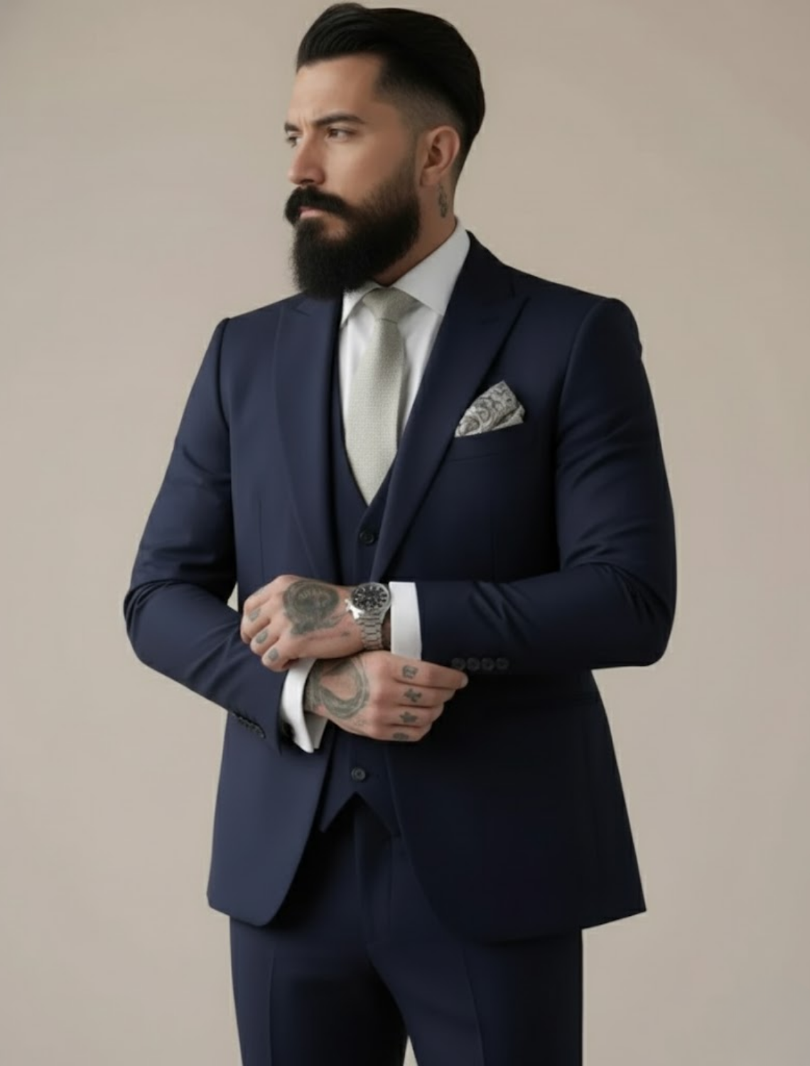 Herreslank passform tre-delt dress for bryllup