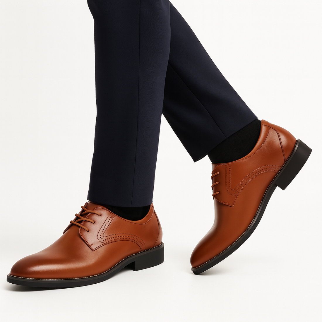 Herres brune Oxford dressko – Stilige snøresko med brogue-design for formelle anledninger