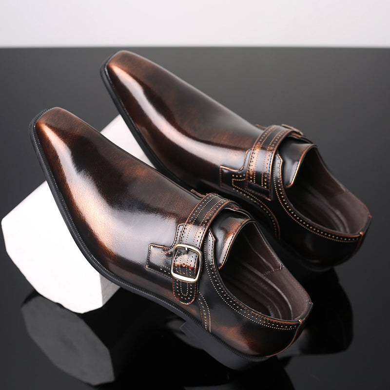 Herresko med Glanset Monk Strap – Elegant Polert Design