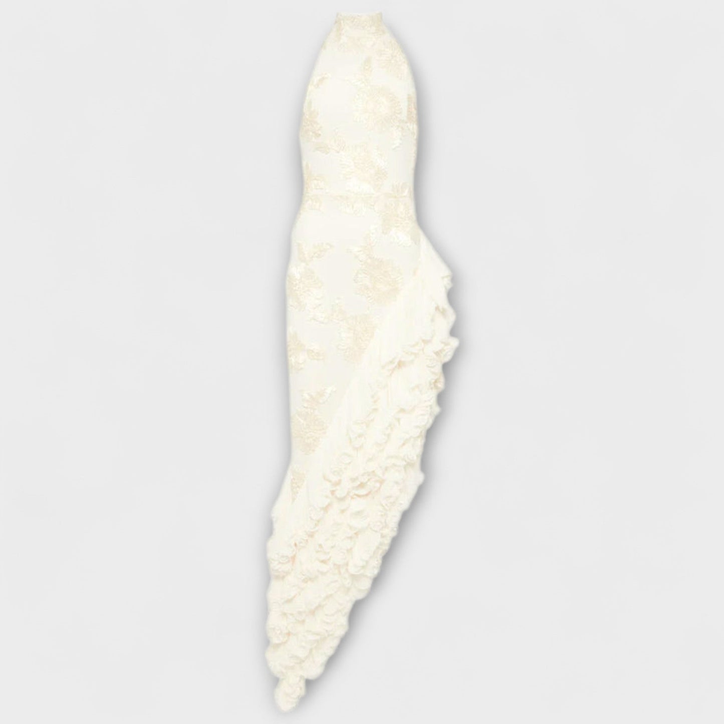 Karen - Floral Appliqué Maxi Kjole for Spesielle Anledninger