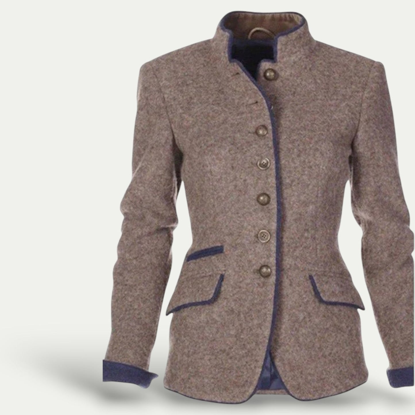 Stilig Kvinne Blazer med Ståkrage for Enkel Stil