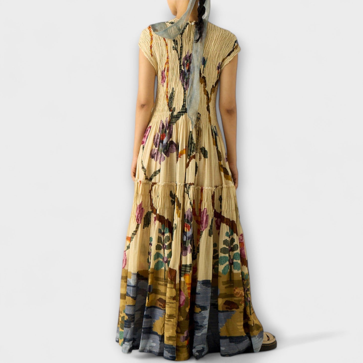 Amara Dyreprint Plisserte Kjole for Stilige Anledninger