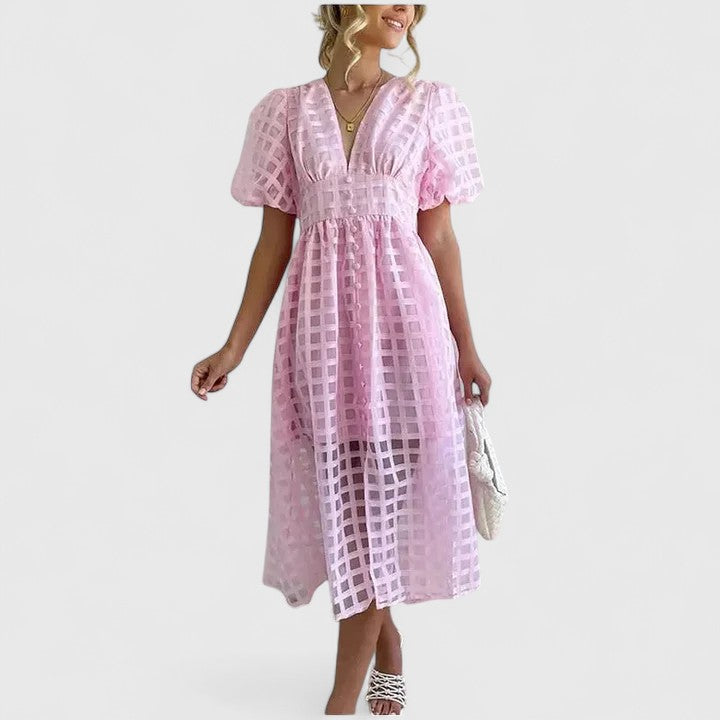 Elanqi | Chic Midi Kjole for Enhver Anledning