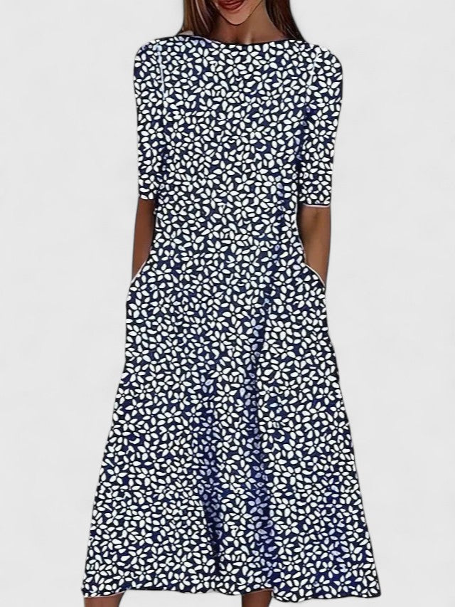 Karelieth | Chic Midi Kjole for Enhver Anledning