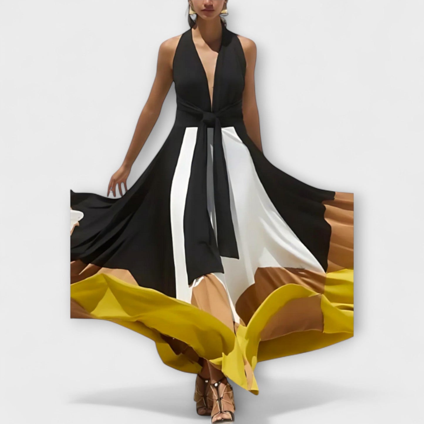 Nava - Åpen Rygg Maxi Kjole for Spesielle Anledninger