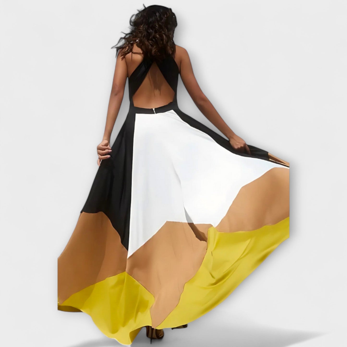 Nava - Åpen Rygg Maxi Kjole for Spesielle Anledninger