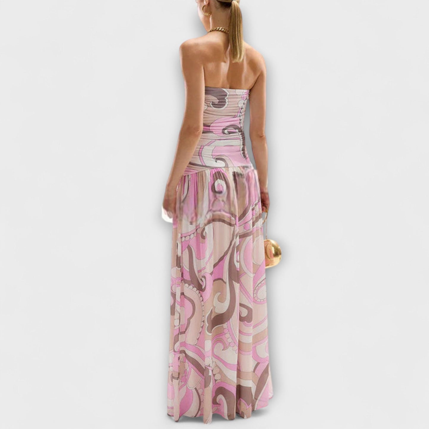 Pastell Off-Shoulder Maxi Kjole for Sommerarrangementer