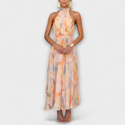 Chic Halter-Neck Maxi Kjole for Sommerarrangementer