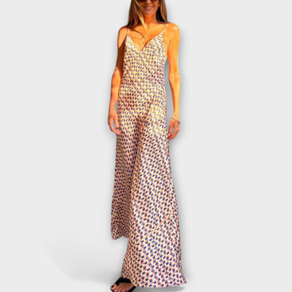 Chic geometrisk trykk maxi kjole for enhver anledning