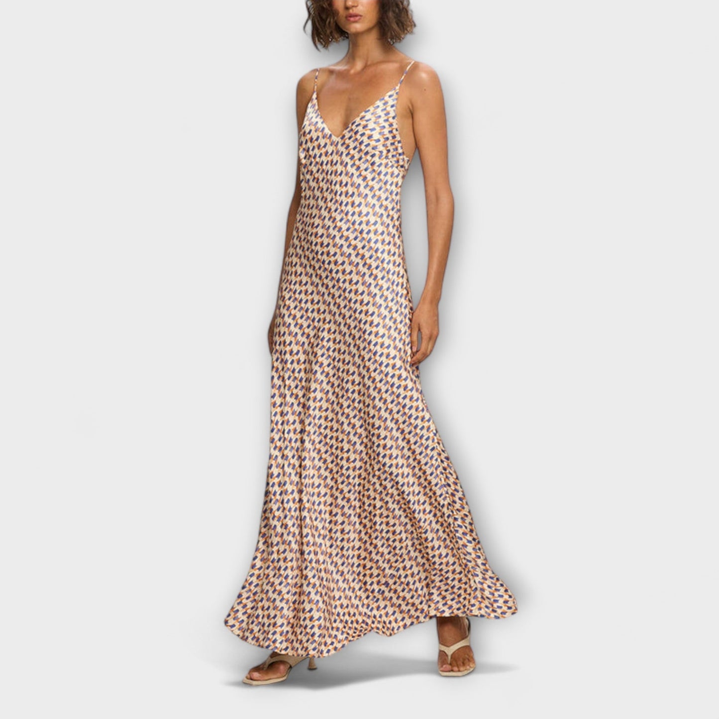 Chic geometrisk trykk maxi kjole for enhver anledning