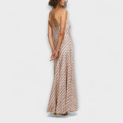 Chic geometrisk trykk maxi kjole for enhver anledning
