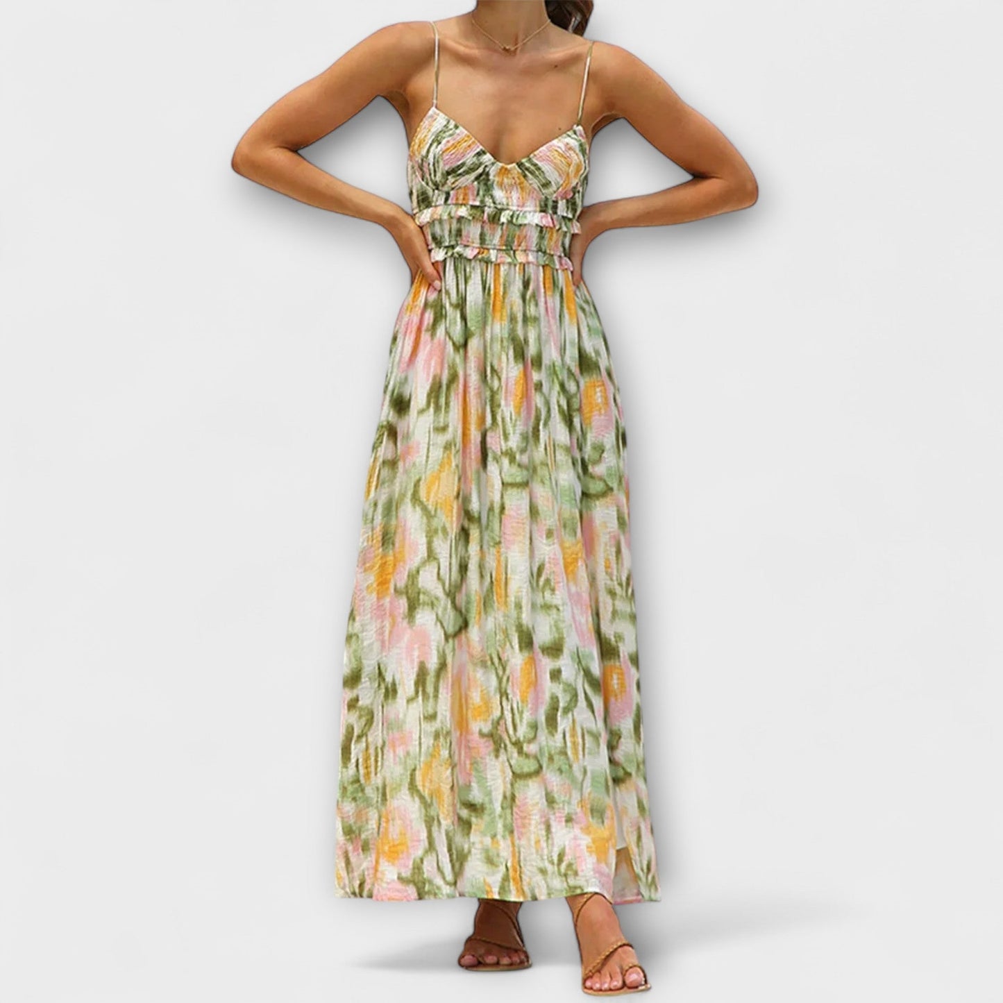 Annalise - Chic Trykt Kjole for Enhver Anledning