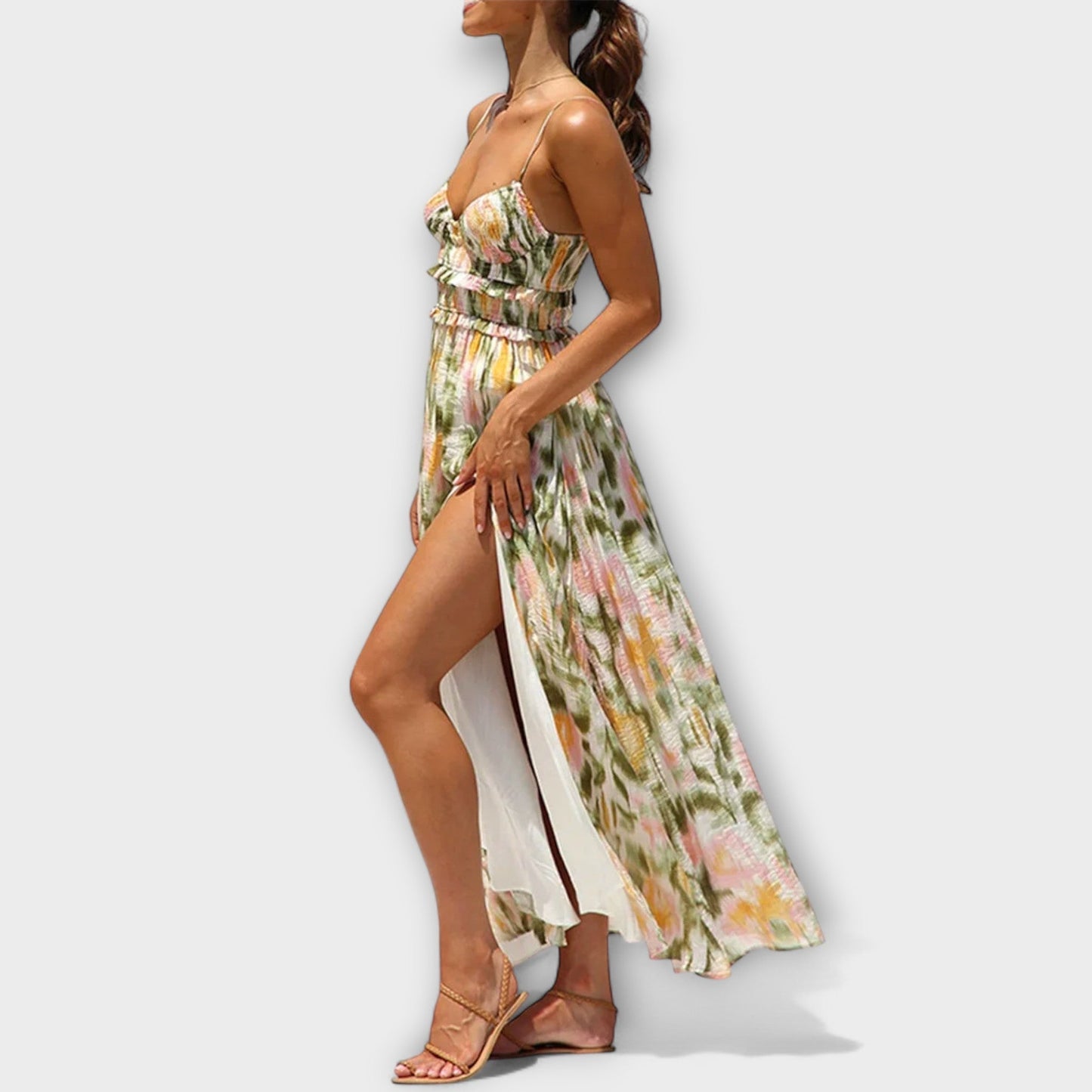 Annalise - Chic Trykt Kjole for Enhver Anledning