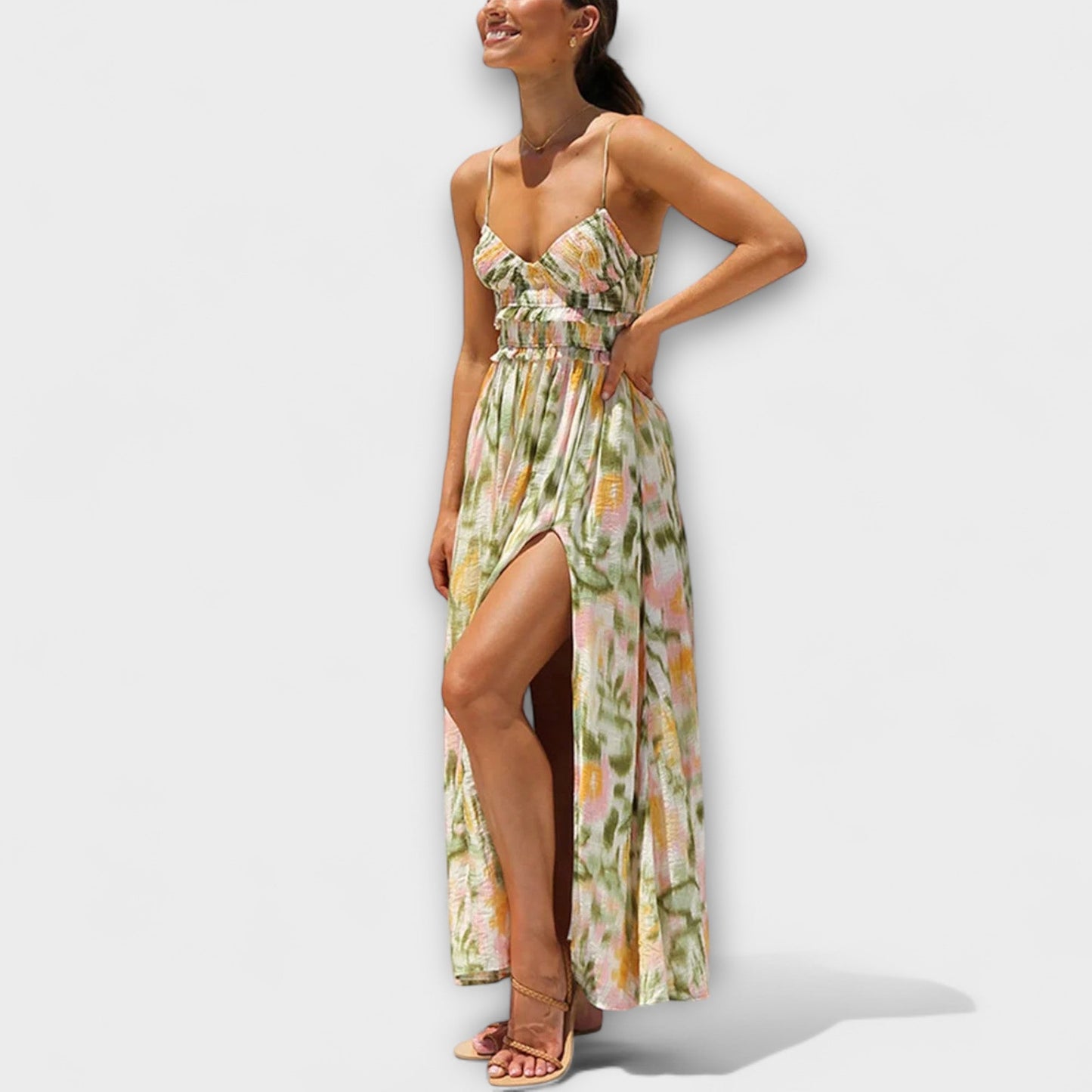 Annalise - Chic Trykt Kjole for Enhver Anledning