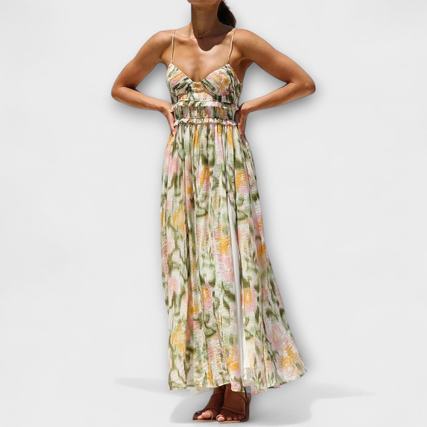 Annalise - Chic Trykt Kjole for Enhver Anledning