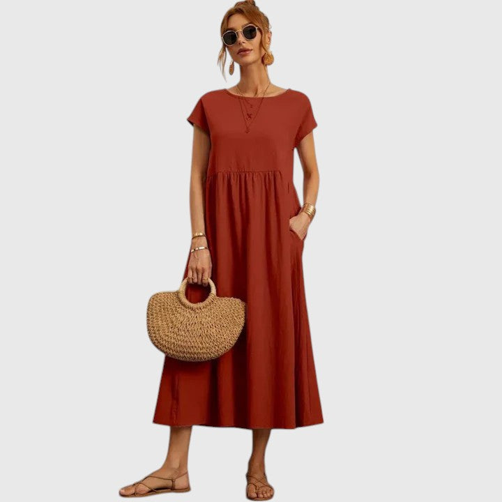 Fenella | Chic Midi Kjole for Enhver Anledning