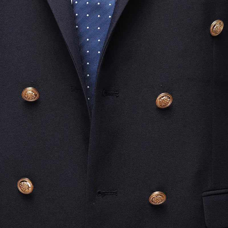 Herre Dobbelspent Dress – Stilig To-delt Ensemble for Bryllup & Formelle Anledninger