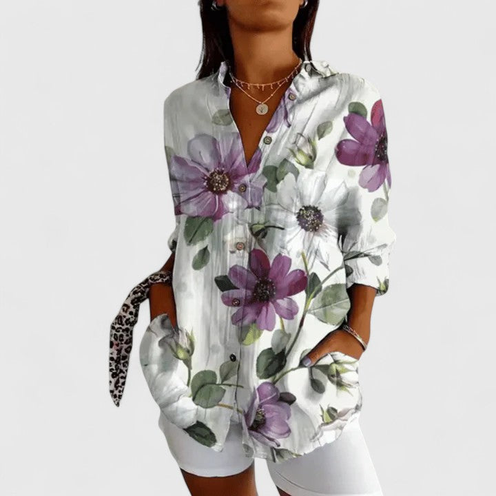 Chic Blomstrete Bluse for Stilige Anledninger