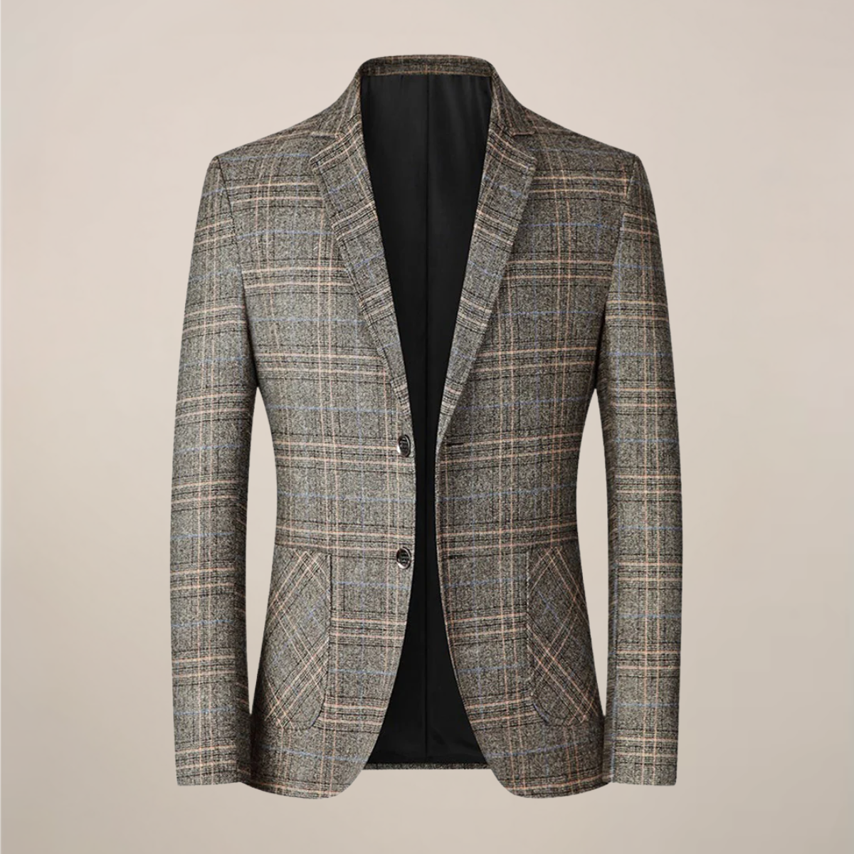 Menns Brodert Slim Fit Blazer – Stilig Jakke med Én Knapper for Formelle Anledninger