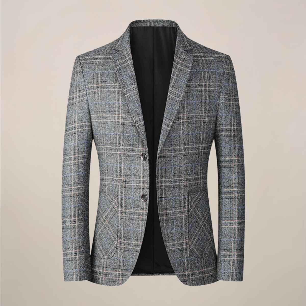 Menns Brodert Slim Fit Blazer – Stilig Jakke med Én Knapper for Formelle Anledninger
