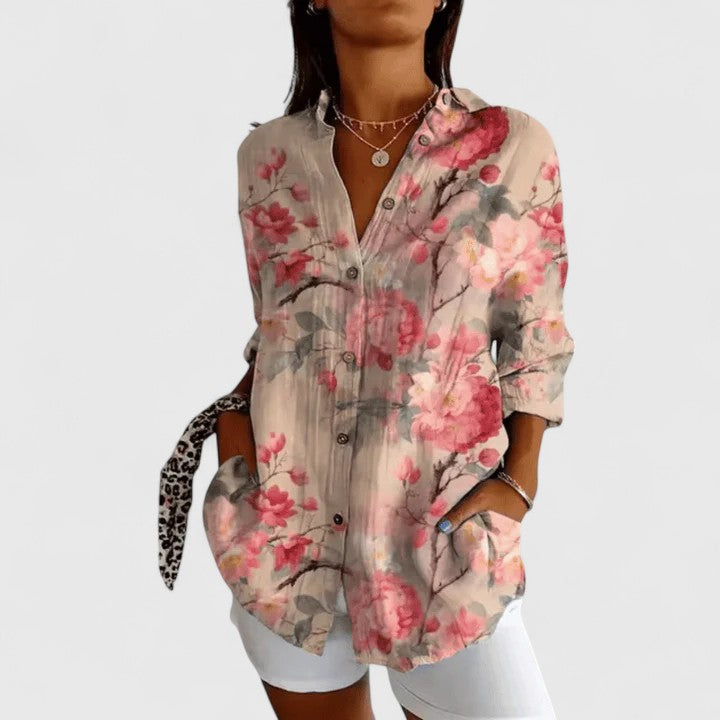 Chic Blomstrete Bluse for Stilige Anledninger
