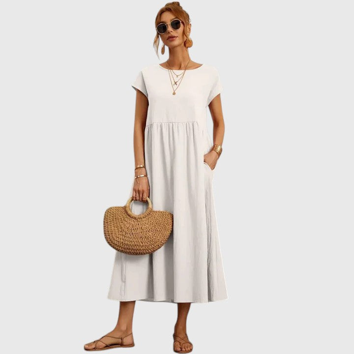 Fenella | Chic Midi Kjole for Enhver Anledning
