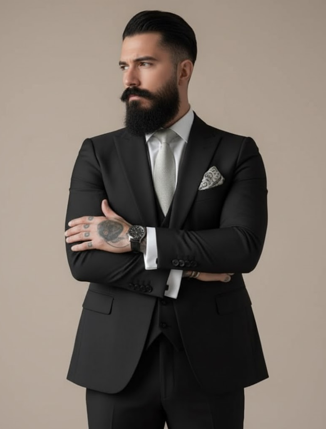 Herreslank passform tre-delt dress for bryllup