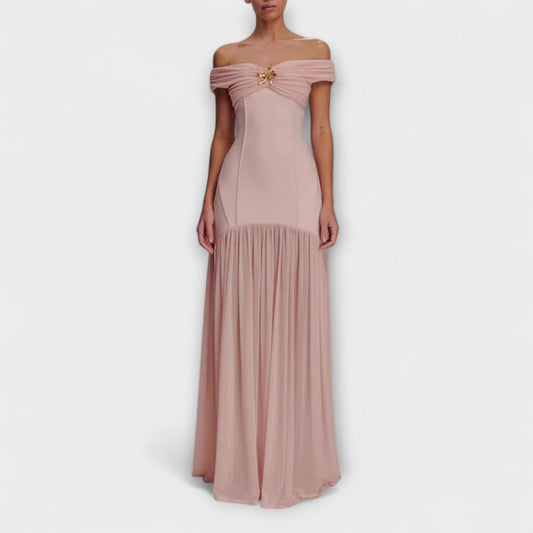 Blomsterdekorert Strapless Maxi Kjole for Arrangementer