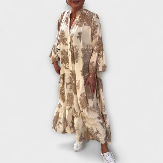 Nerina - Chic Floral Maxi Kjole for Spesielle Anledninger