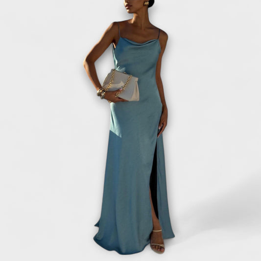 Hallie - Satin Maxi Kjole for Stilfulle Kvelder