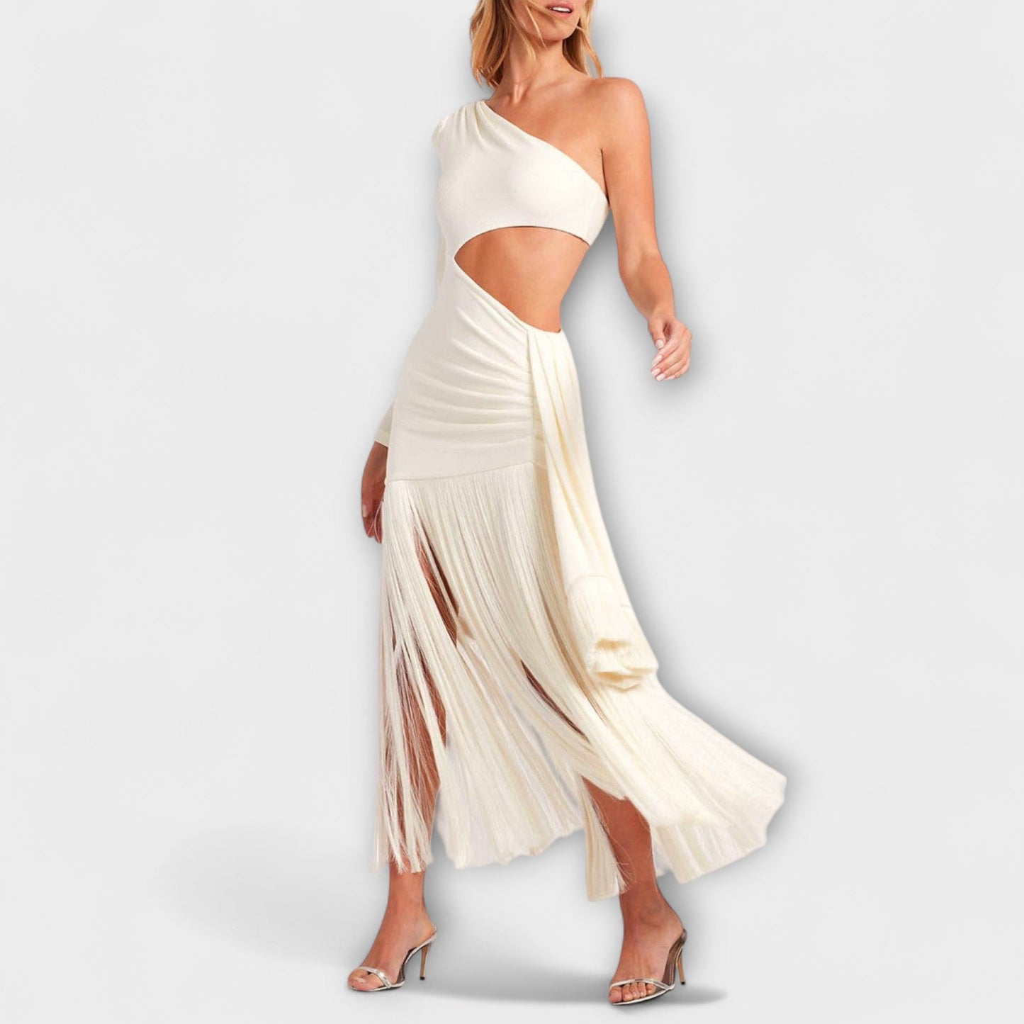 Chic Cutout Frynse Maxi Kjole for Spesielle Anledninger