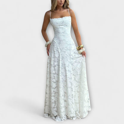 Chic Jacquard Maxi Kjole for Spesielle Anledninger