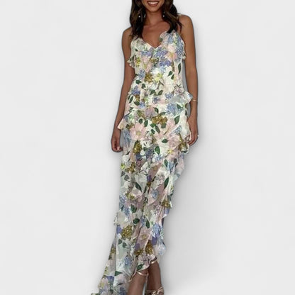 Chic Rynket Kjole med Stroppeprint for Enhver Anledning