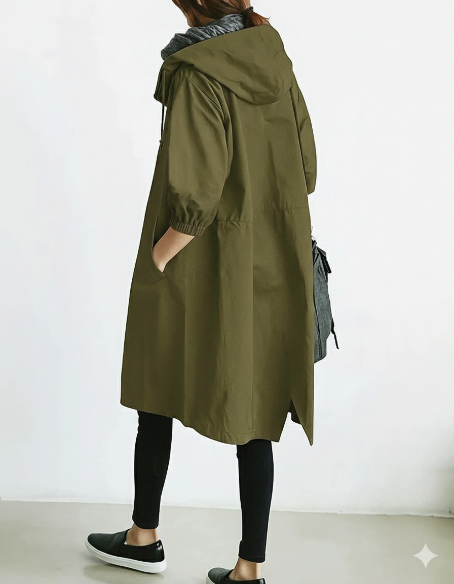 Anna - Stilig Hette Trench Coat for Alle Anledninger