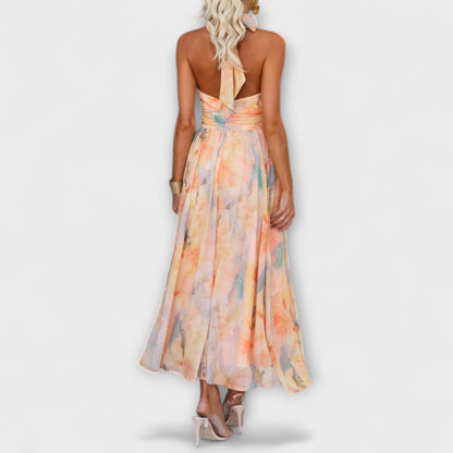 Chic Halter-Neck Maxi Kjole for Sommerarrangementer