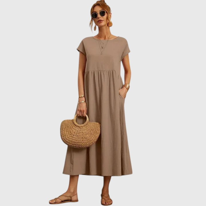 Fenella | Chic Midi Kjole for Enhver Anledning