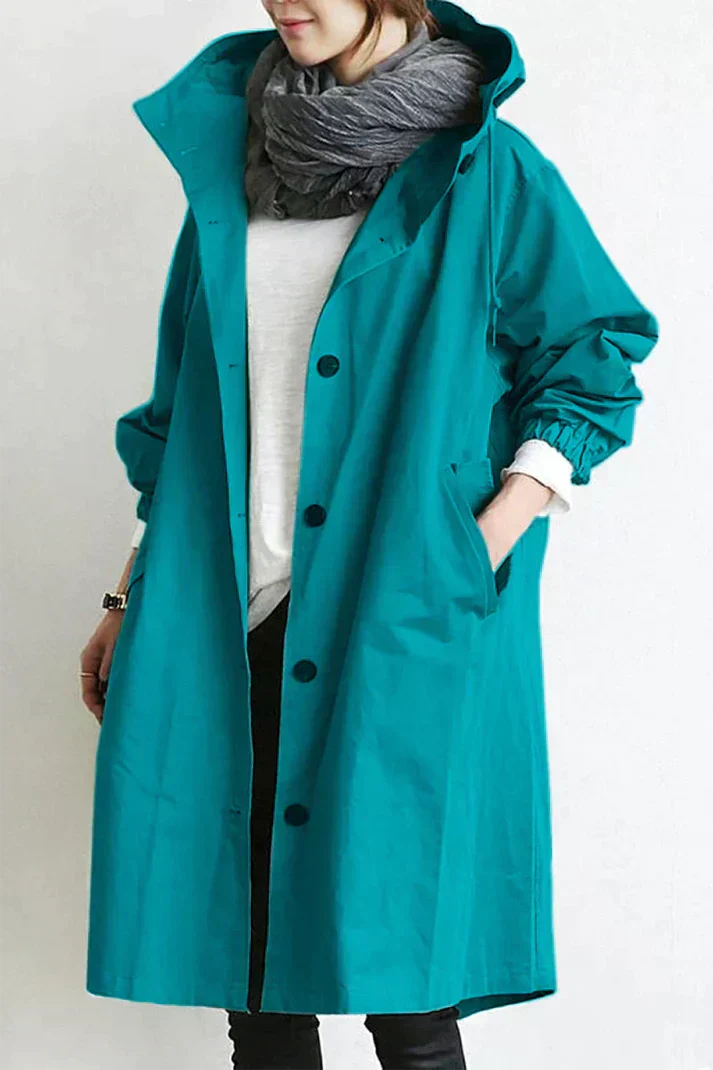 Anna - Stylish Hooded Trench Coat for All Occasions