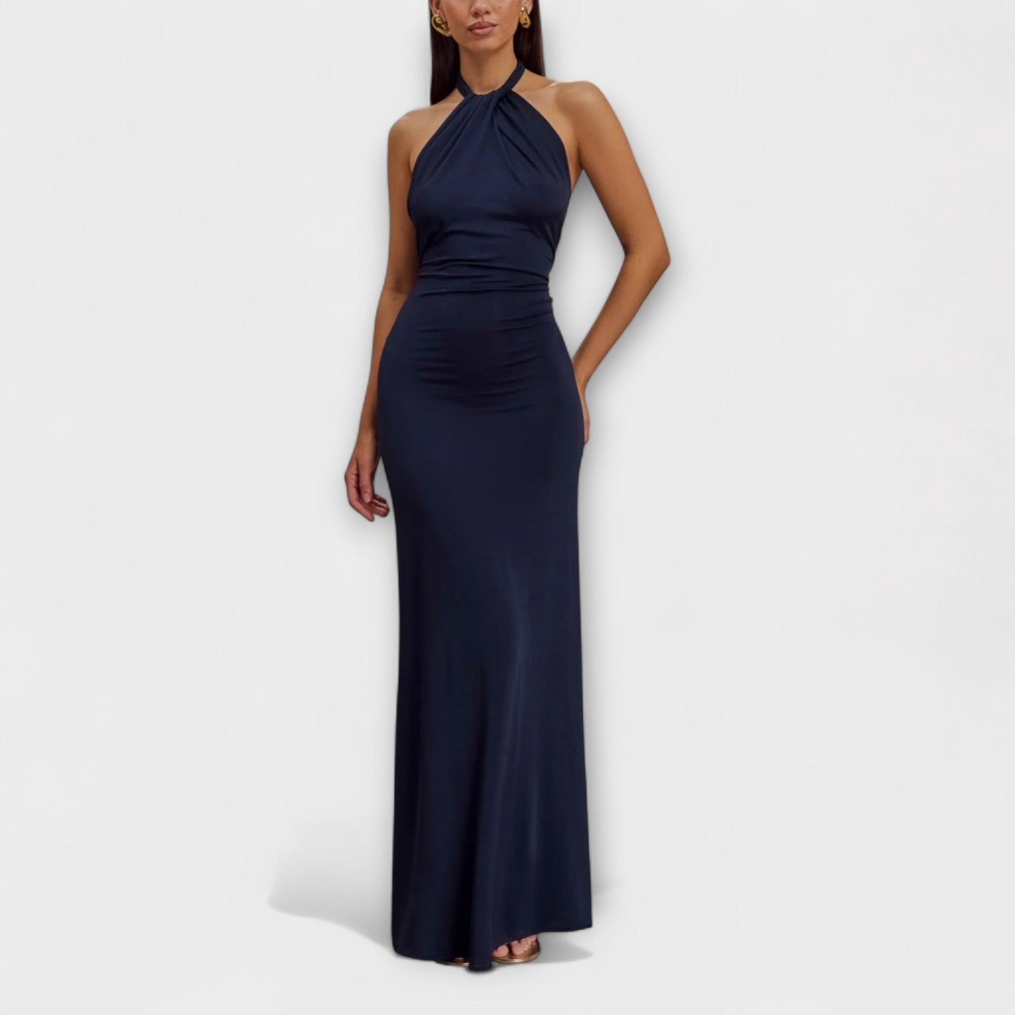 Lagoon - Chic Slinky Halter Maxi Kjole for Alle Anledninger