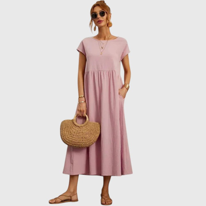 Fenella | Chic Midi Kjole for Enhver Anledning