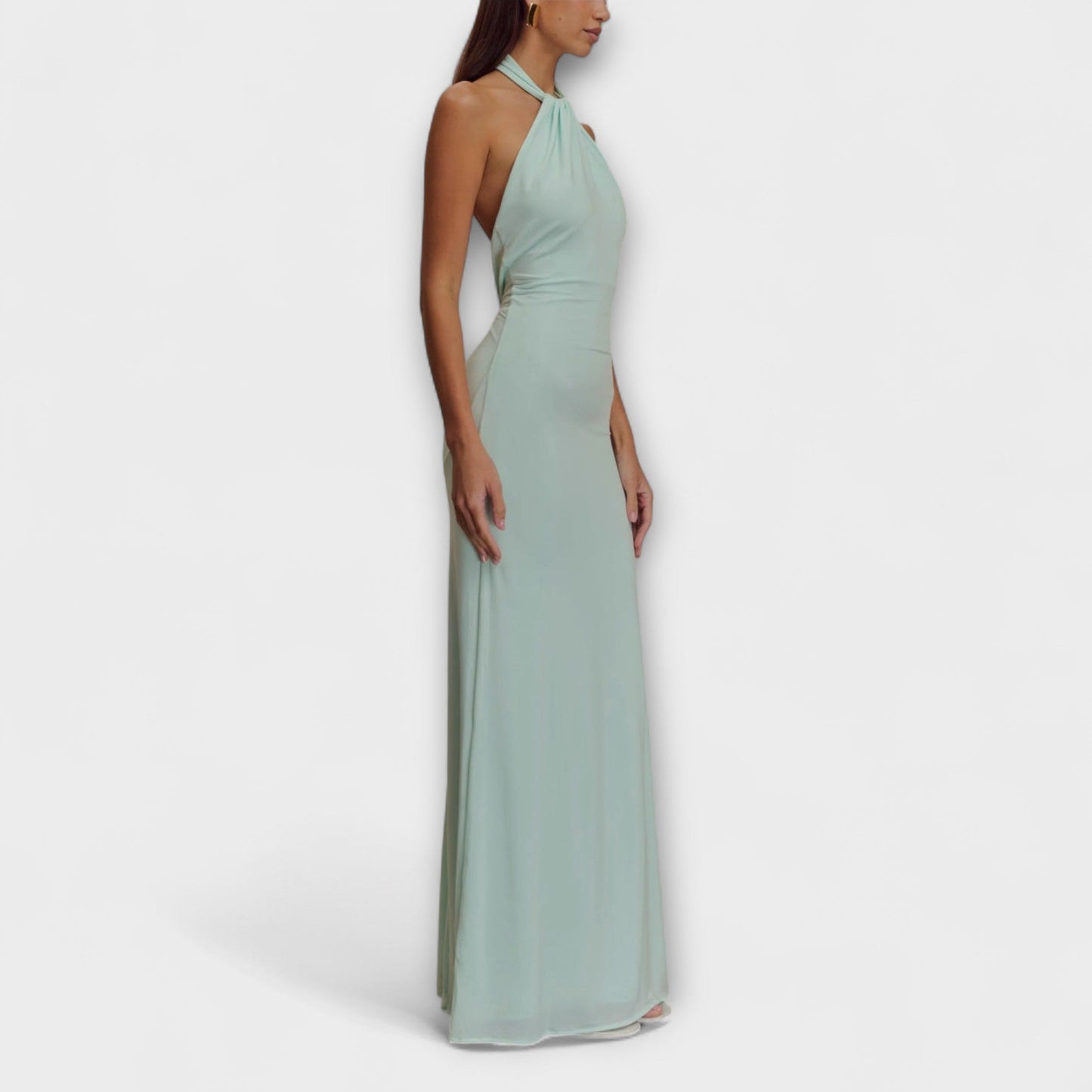 Lagoon - Chic Slinky Halter Maxi Kjole for Alle Anledninger