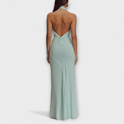 Lagoon - Chic Slinky Halter Maxi Kjole for Alle Anledninger