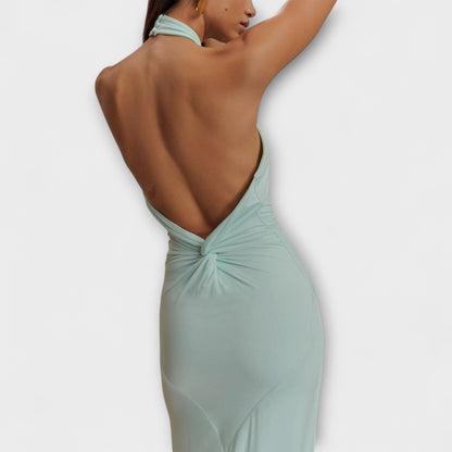 Lagoon - Chic Slinky Halter Maxi Kjole for Alle Anledninger