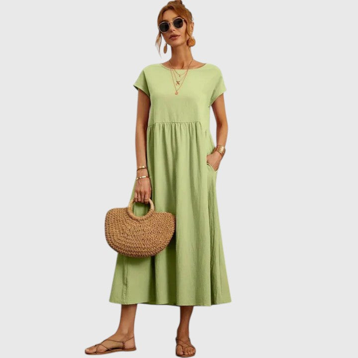 Fenella | Chic Midi Kjole for Enhver Anledning