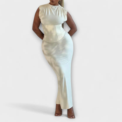 Vesper - Chic Strapless Korsett Maxikjole for Spesielle Anledninger