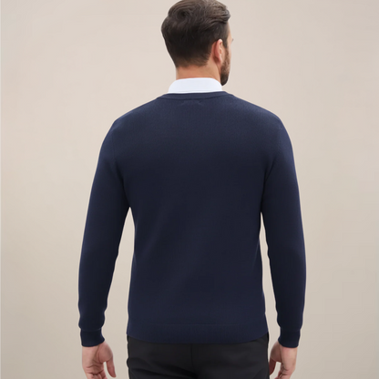 Herres klassiske V-hals strikkegenser for høst og vinter