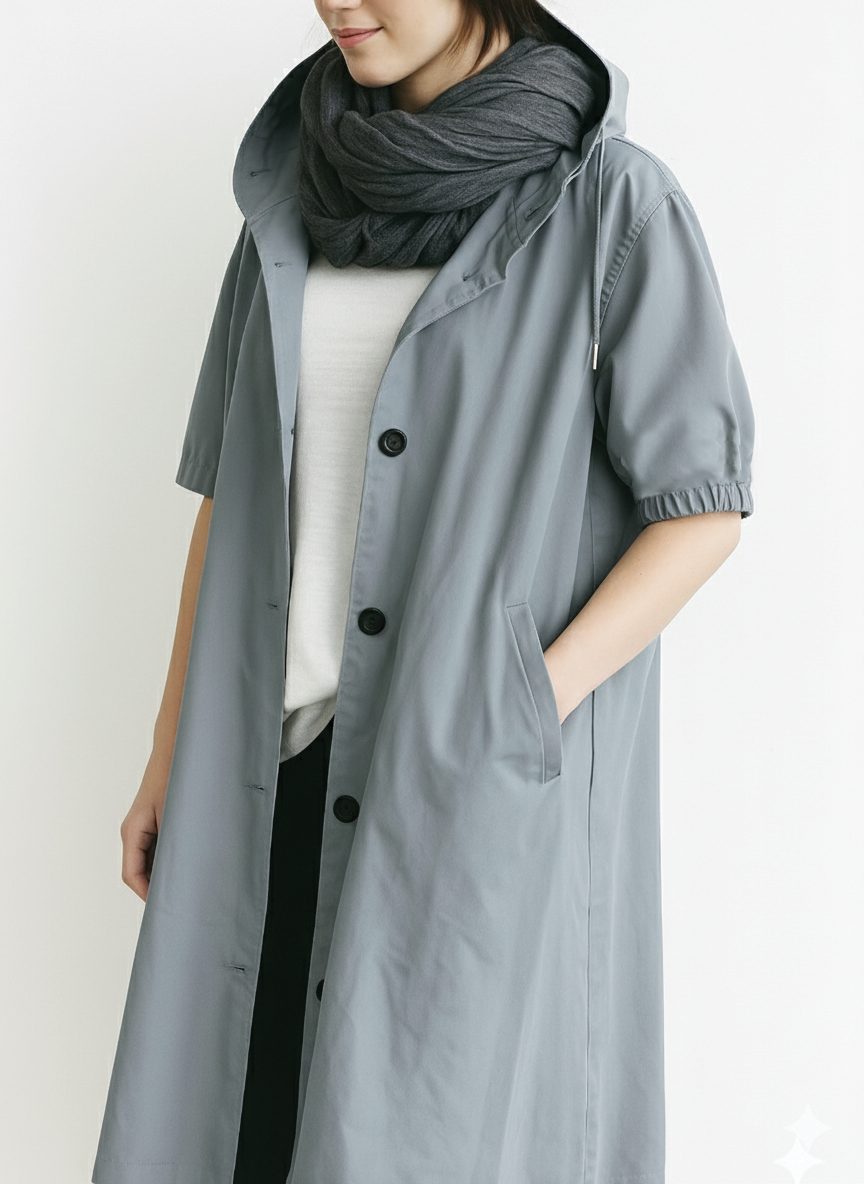 Anna - Stilig Hette Trench Coat for Alle Anledninger