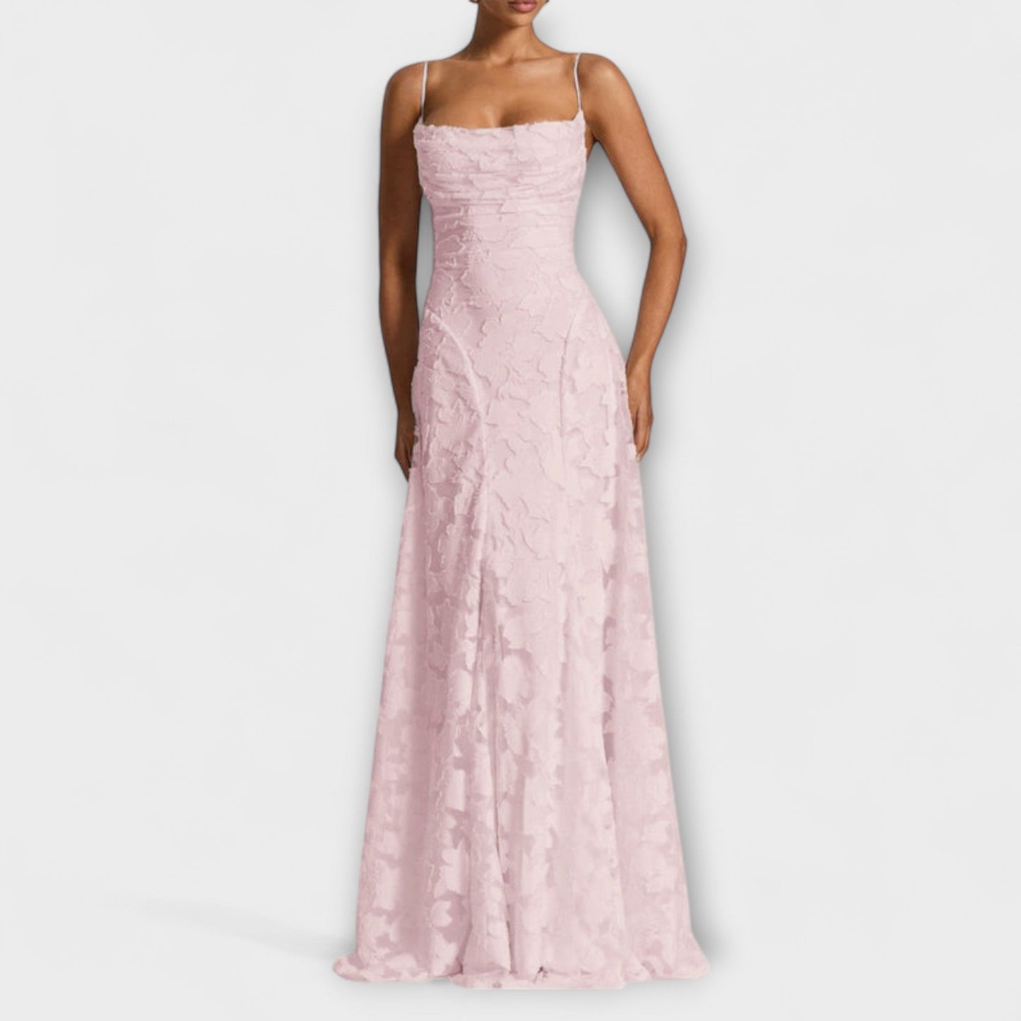 Chic Jacquard Maxi Kjole for Spesielle Anledninger