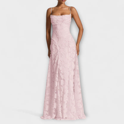 Chic Jacquard Maxi Kjole for Spesielle Anledninger