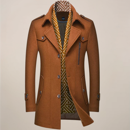 Herre Ull-Stil Overcoat for Vinterbruk